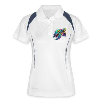 Schildkröte - Frauen Polo atmungsaktiv - Weiß/Navy - Vorne
