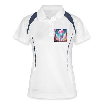 Astronaute sur la planète de rêve - Polo respirant Femme - blanc/marine - Devant