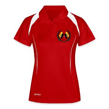 Drapeaux saxe-anhalt couronne de laurier - Polo respirant Femme - blanc/marine - Devant