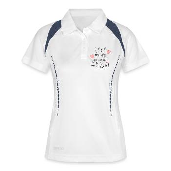 Verbundenheit Unterstützung - Frauen Polo atmungsaktiv - Weiß/Navy - Vorne