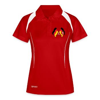 Drapeau de l’Allemagne et drapeau de la Basse-Saxe croisés - Polo respirant Femme - blanc/marine - Devant