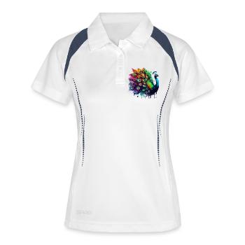 Paon - Polo respirant Femme - blanc/marine - Devant