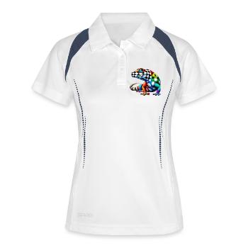 Gecko - Polo respirant Femme - blanc/marine - Devant