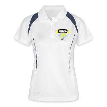 Equipe d’enterrement de vie de garçon IBIZA - Polo respirant Femme - blanc/marine - Devant