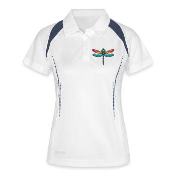 Libelle - Frauen Polo atmungsaktiv - Weiß/Navy - Vorne