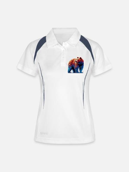 Ours - Polo respirant Femme - blanc/marine