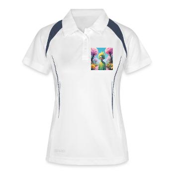 Lutin - Polo respirant Femme - blanc/marine - Devant