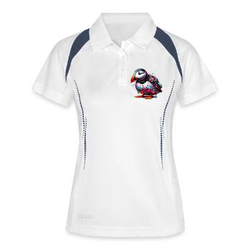 Macareux - Polo respirant Femme - blanc/marine - Devant