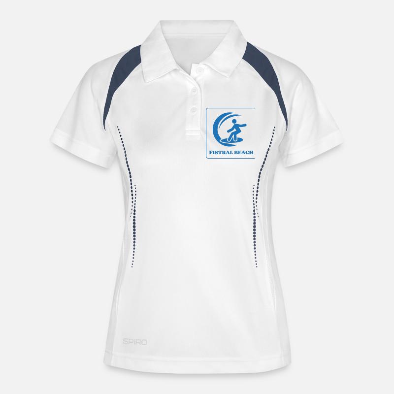 Fistral Beach Surf Design - Women's Polo breathable - white/navy