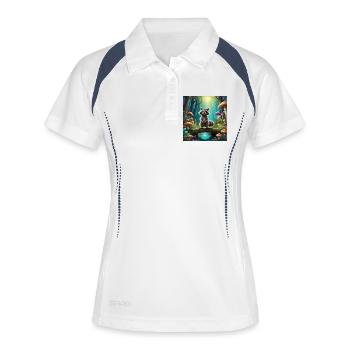 Raccoon in the enchanted forest - Women's Polo breathable - white/navy - Front