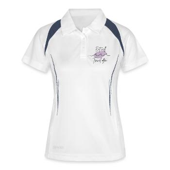 Eat well travel often welle - Women's Polo breathable - white/navy - Front