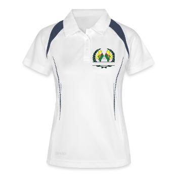 Drapeaux Lubusz couronne de laurier bannière - Polo respirant Femme - blanc/marine - Devant