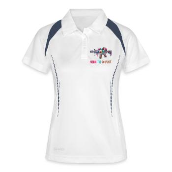Crème glacée Conflict Freeze - Polo respirant Femme - blanc/marine - Devant