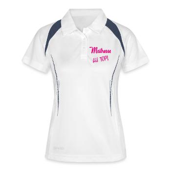 MISTRESS. THANK YOU. THANK YOU MISTRESS - Women's Polo breathable - white/navy - Front