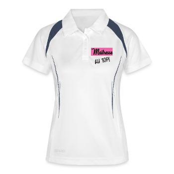 GELIEBTE. VIELEN DANK. DANKE HERRIN. GELIEBTE - Frauen Polo atmungsaktiv - Weiß/Navy - Vorne