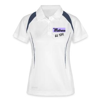 GELIEBTE. VIELEN DANK. DANKE HERRIN - Frauen Polo atmungsaktiv - Weiß/Navy - Vorne