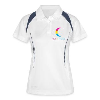 Mois de la fierté LGBTQ - Pas une phase - Pansexuel - Polo respirant Femme - blanc/marine - Devant