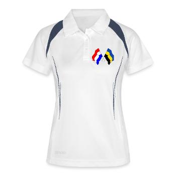 Drapeau Pays-Bas, Gueldre croisé - Polo respirant Femme - blanc/marine - Devant