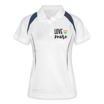 LGBT Pride Month - Liebe mehr - Frauen Polo atmungsaktiv - Weiß/Navy - Vorne