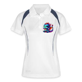 Dragon - Polo respirant Femme - blanc/marine - Devant
