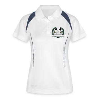 Fahnen Graubünden Schweiz Lorbeerkranz Banner - Frauen Polo atmungsaktiv - Weiß/Navy - Vorne