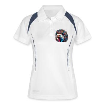 Hérisson - Polo respirant Femme - blanc/marine - Devant
