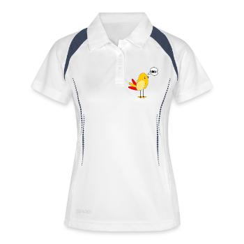SPANIEN LÄNDERFAHNE SPANISCH VOGEL - Frauen Polo atmungsaktiv - Weiß/Navy - Vorne