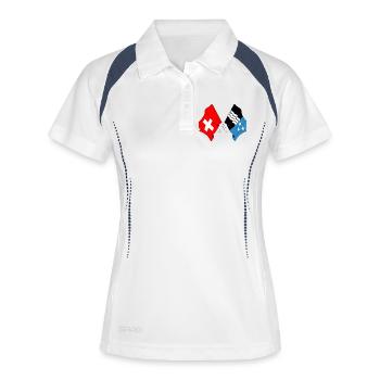 Drapeau de la Suisse et drapeau de l’Argovie - Polo respirant Femme - blanc/marine - Devant