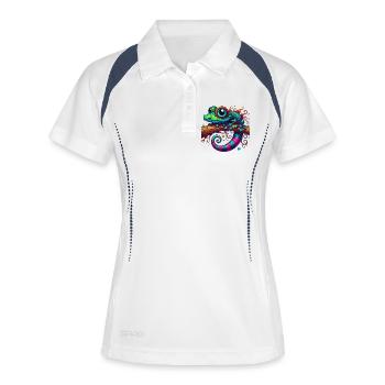Gecko - Polo respirant Femme - blanc/marine - Devant