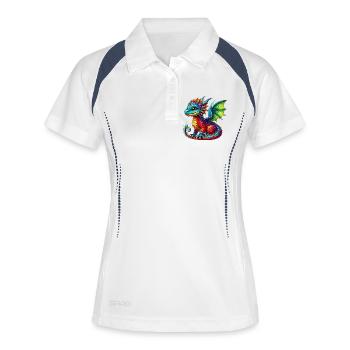Dragon - Polo respirant Femme - blanc/marine - Devant