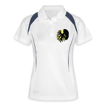 Herzblatt Schwarz gelb Catalpa - Frauen Polo atmungsaktiv - Weiß/Navy - Vorne