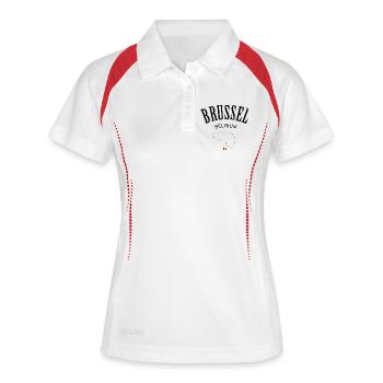 Emblème vertical du drapeau tricolore - Polo respirant Femme - blanc/marine - Devant