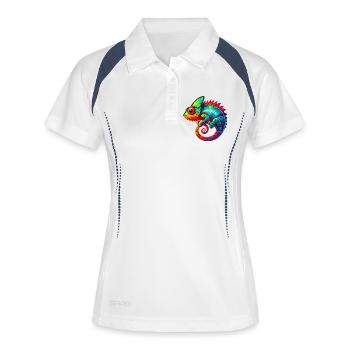 Caméléon - Polo respirant Femme - blanc/marine - Devant