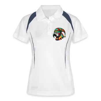 Perroquet arlequin - Polo respirant Femme - blanc/marine - Devant