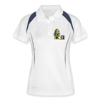 Motif de maïs amusant - Polo respirant Femme - blanc/marine - Devant