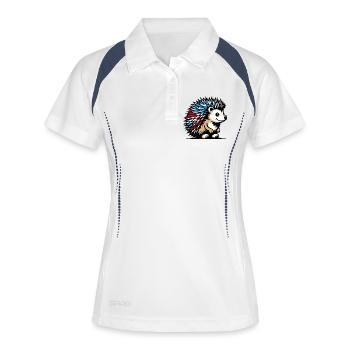 Hérisson - Polo respirant Femme - blanc/marine - Devant