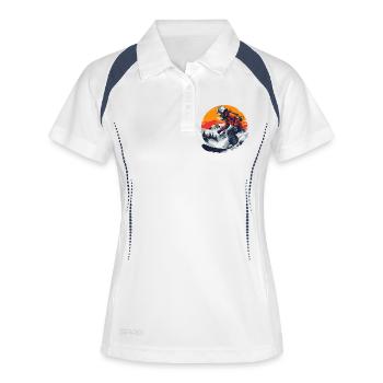 Graphique du snowboarder - Polo respirant Femme - blanc/marine - Devant