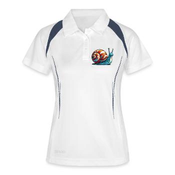 Escargot - Polo respirant Femme - blanc/marine - Devant