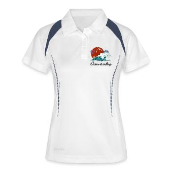 La mer vous appelle - Polo respirant Femme - blanc/marine - Devant