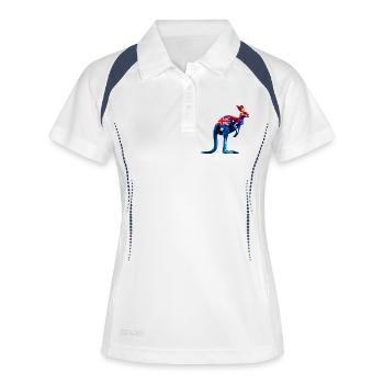 Kangourou - Polo respirant Femme - blanc/marine - Devant