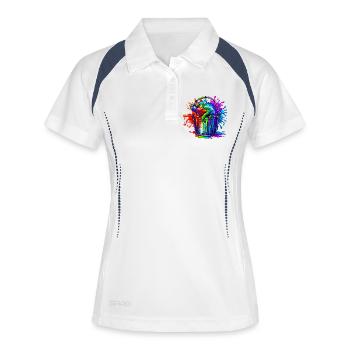 Chamäleon - Frauen Polo atmungsaktiv - Weiß/Navy - Vorne