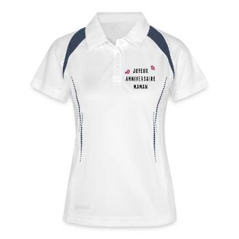 ALLES GUTE ZUM GEBURTSTAG. ALLES GUTE ZUM GEBURTSTAG. JAHRESTAG. - Frauen Polo atmungsaktiv - Weiß/Navy - Vorne