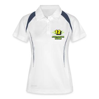 Aveyronnais râleur - Polo respirant Femme - blanc/marine - Devant
