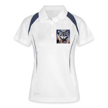Loup - Polo respirant Femme - blanc/marine - Devant