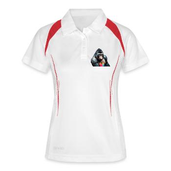 Gorille Polygonal Coloré - Polo respirant Femme - blanc/marine - Devant