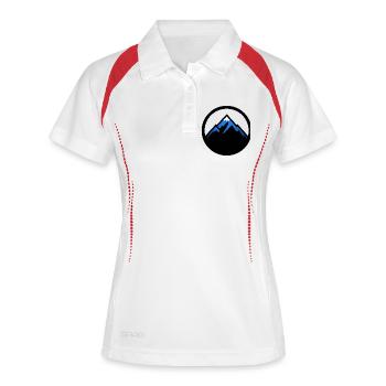 Un logo simple pour les montagnes et le plein air - Polo respirant Femme - blanc/marine - Devant