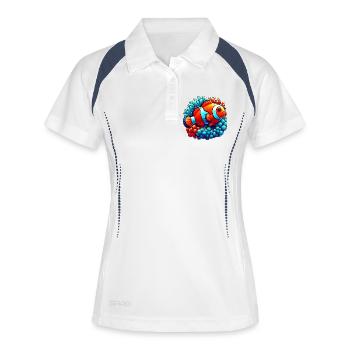 Poisson-clown - Polo respirant Femme - blanc/marine - Devant