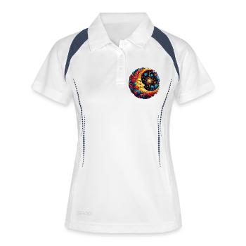Mond - Frauen Polo atmungsaktiv - Weiß/Navy - Vorne