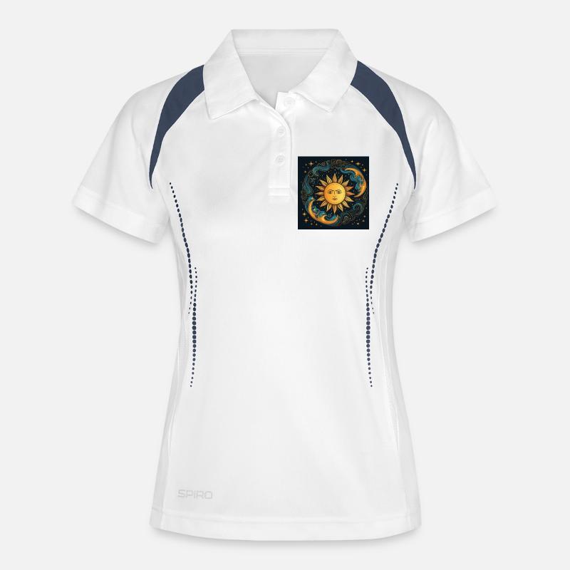 Solar Moon Cycle Cosmic Art - Women's Polo breathable - white/navy