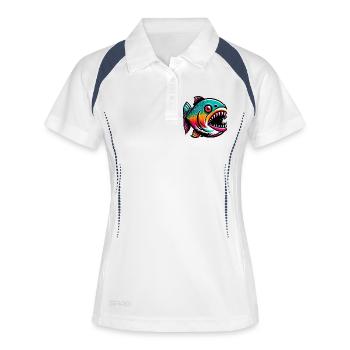 Piranha - Frauen Polo atmungsaktiv - Weiß/Navy - Vorne